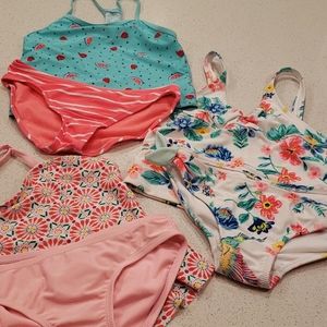 THREE Old Navy Girls 2 piece swimsuits